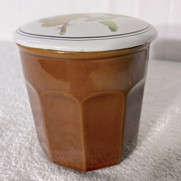 Vintage MCM White Gooseberry 12oz Ceramic Canister Jar Container - Picture 5 of 14